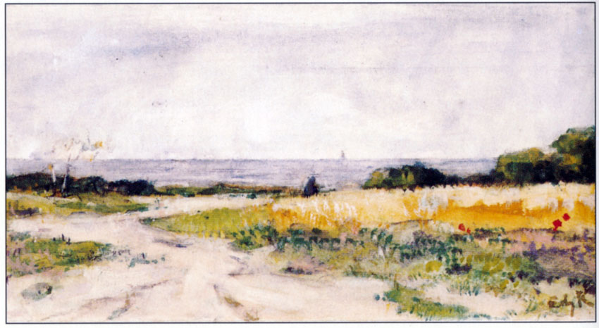 De zuidkust. Goache van Edzard Koning