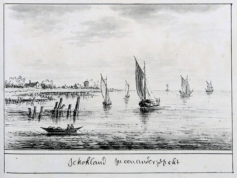 Antonia Houbraken tekende omstreeks 1729 &lsquo;Schokland in een ander gesicht&rsquo;,