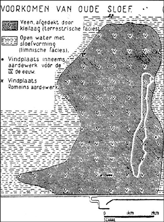 voorkomen van oude sloef en klei op veen