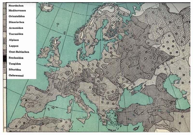 Verdeling van de Europese rassen