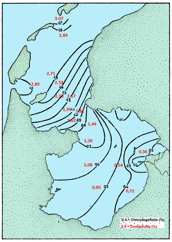 chloorgehalte van de Zuiderzee v&oacute;&oacute;r de afsluiting